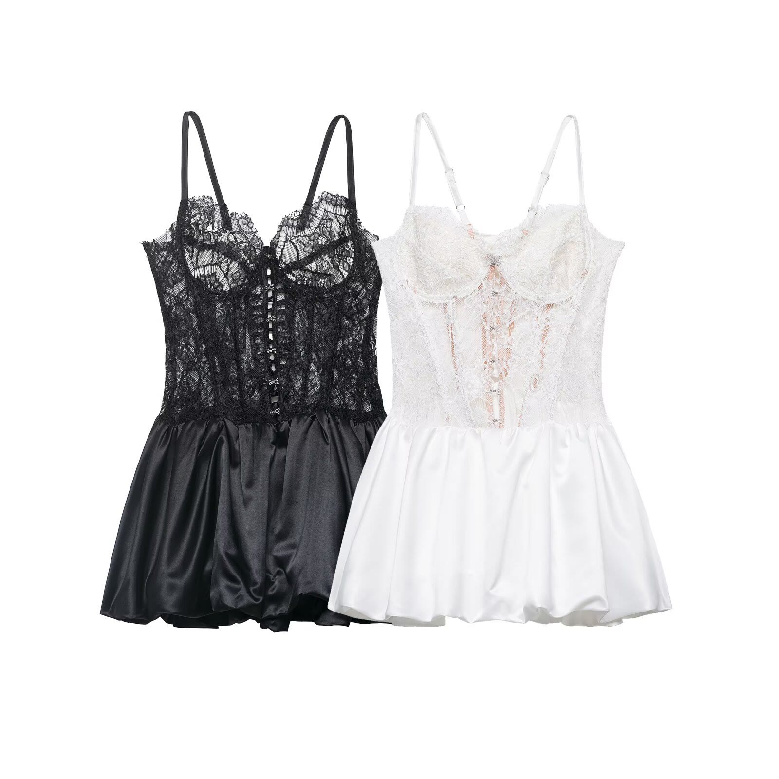 Chic Waist Cinched Lace Boned Dress - image 11