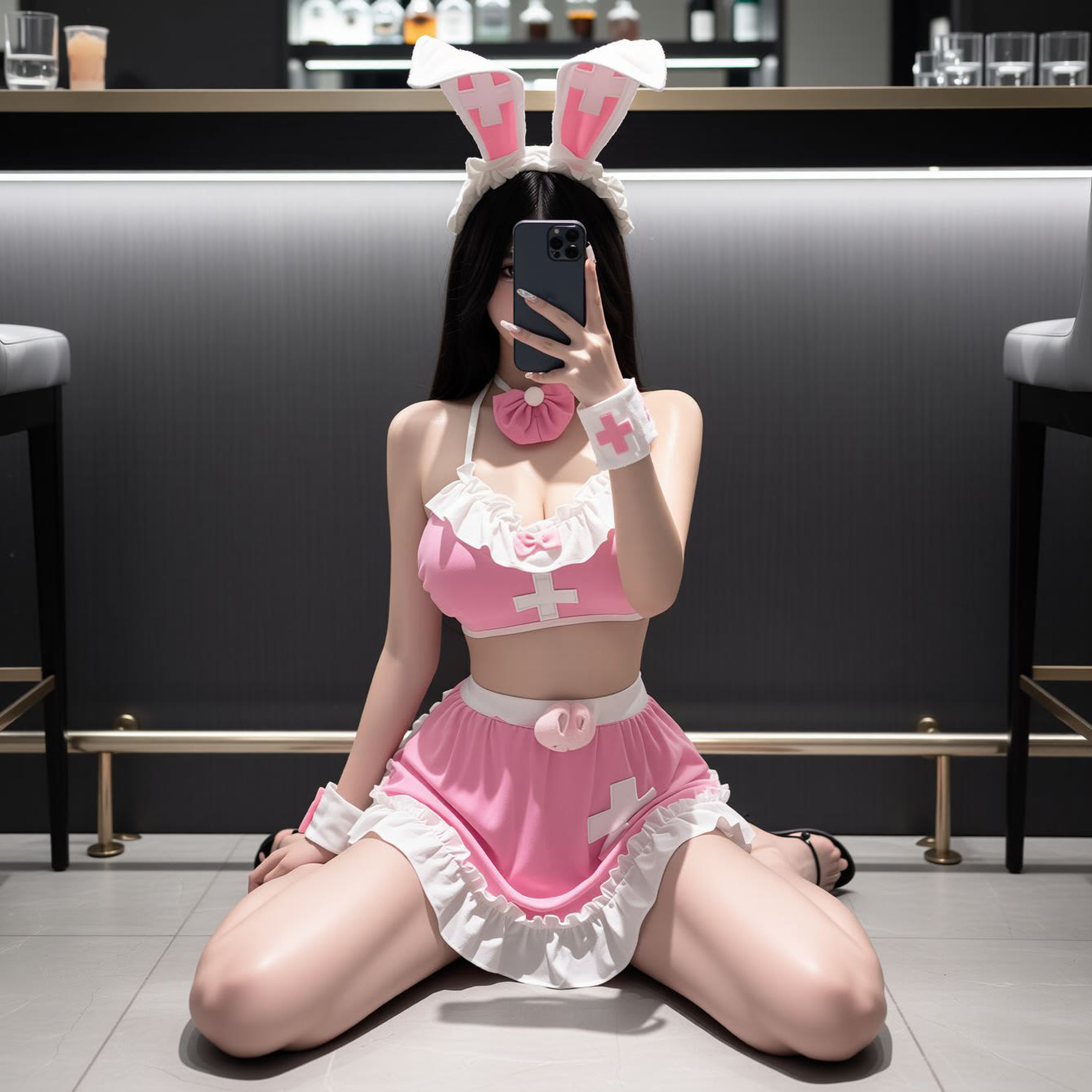Pink Sexy Bunny Costume Lingerie - image 3