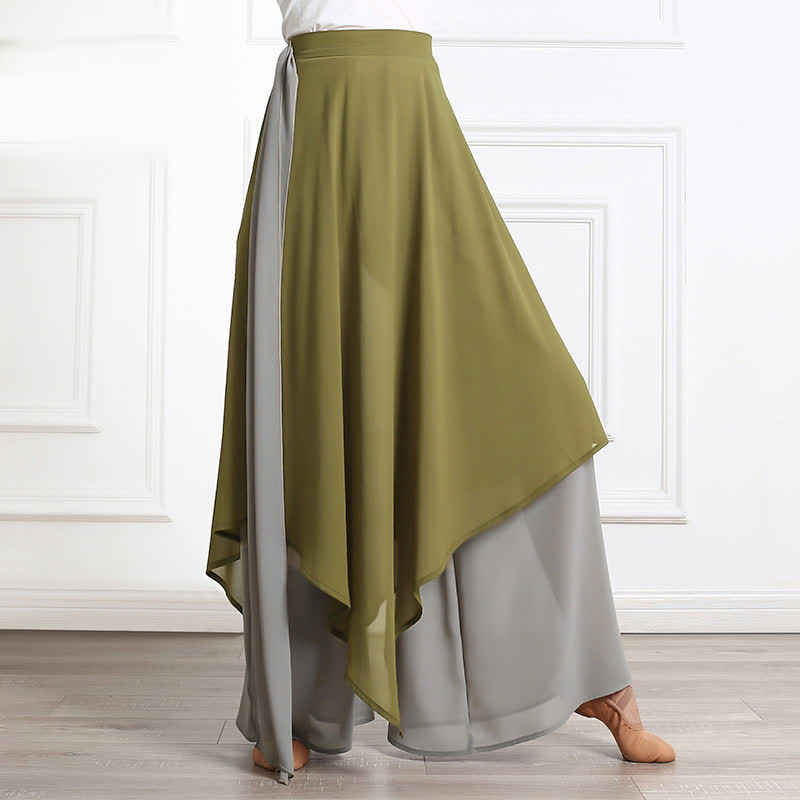 Vintage High Waist Lace Up Flowy Wide Leg Casual Pants - Green - XL - image 3