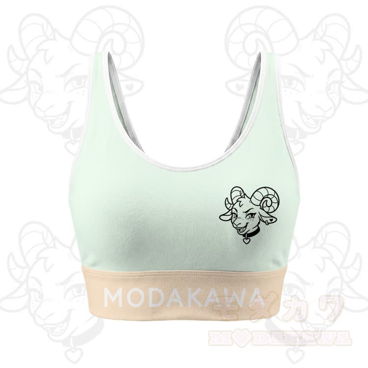 Goat Graphic Crop Tank Sport Top Shorts Modakawa Matching Outfit - Green Top - 5XL - image 5