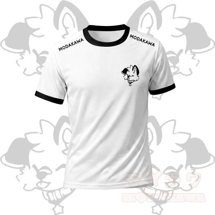 MODAKAWA X popipeko Tongue Out Pupppy Graphic Men's Sports T-shirt Drawstring Shorts Matching Outfit - White Top - 5XL - image 4