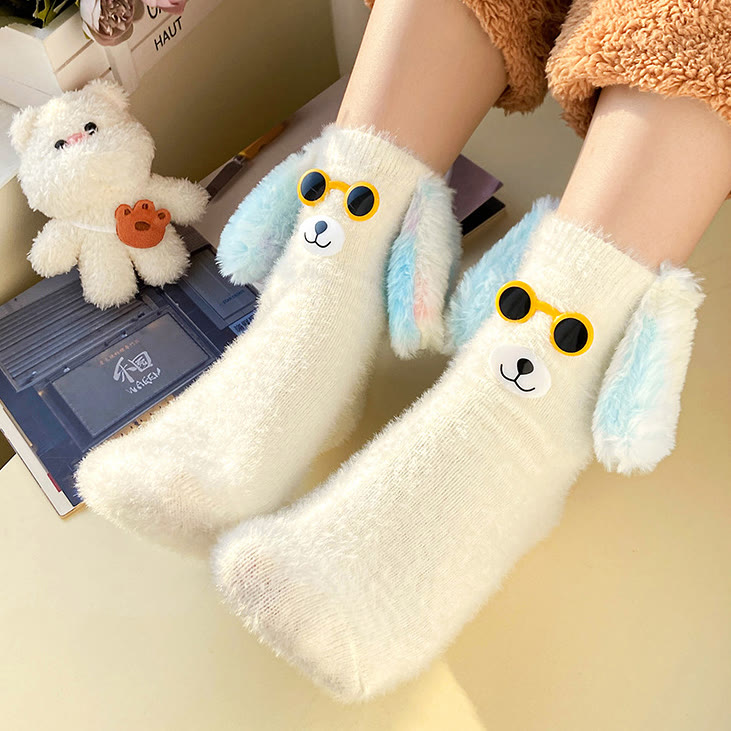 Cute Puppy Fleece-Lined Sleep Socks - image 9