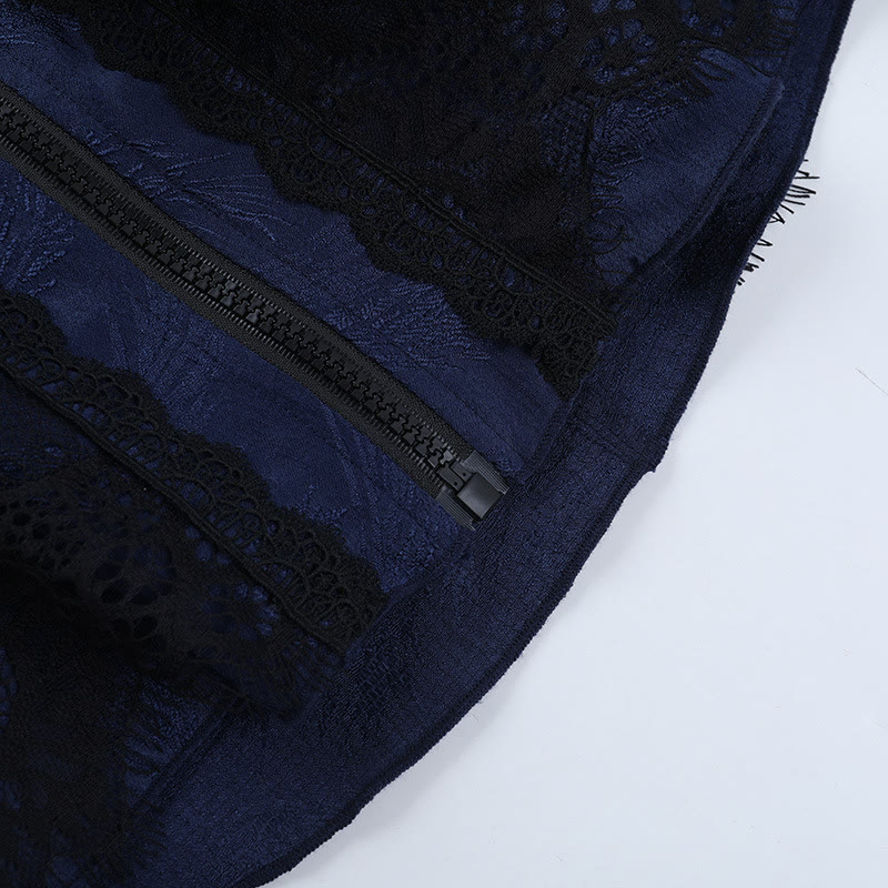 Gothic Lace Square Neck Dress and Top Two Pieces Set - image 12