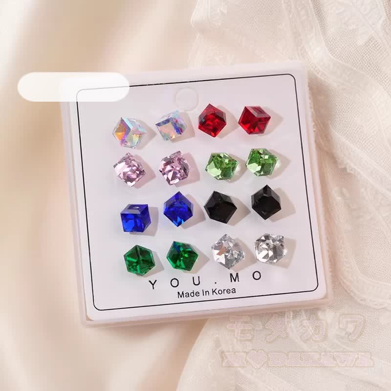 Resin Crystal Stud Earrings - image 9