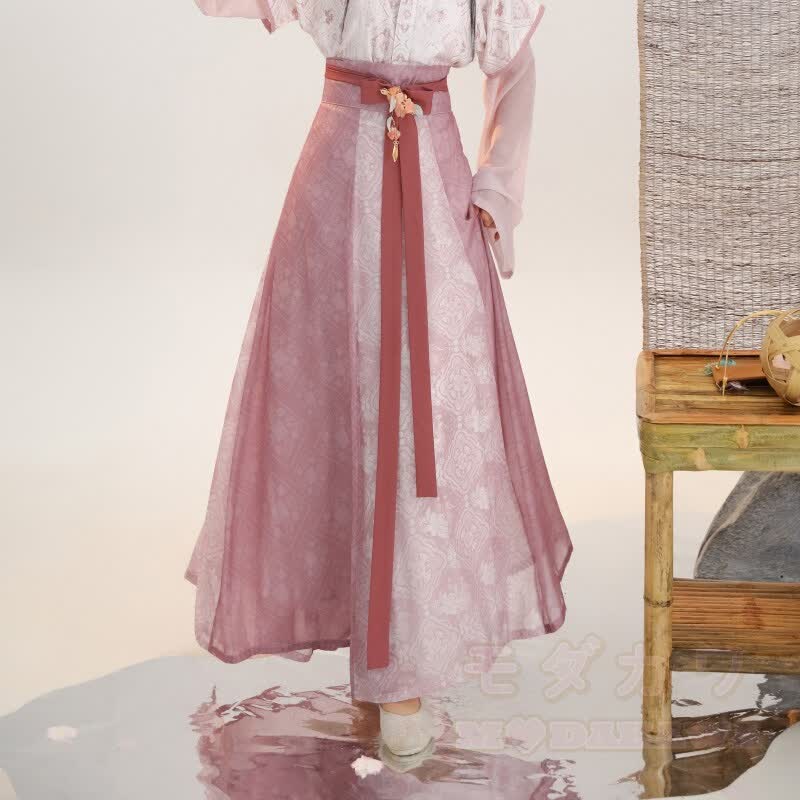 Vintage-Schnallen-Obermantel, passendes Unteroberteil, Maxirock und Outfit - Rosa Rock - XL - image 3