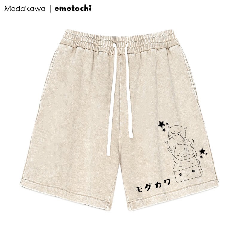 Stacked – Shorts mit „Sleeping Kitty“-Grafik im Vintage-Look - Aprikose - 3XL - image 3