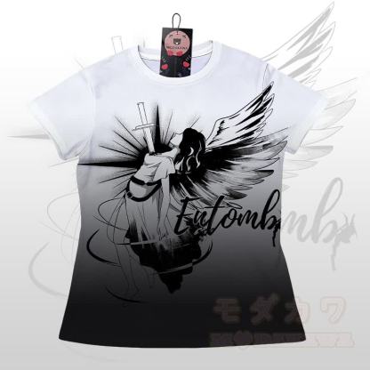 ENTOMB Grafik-Gradienten-T-Shirt Shorts Modakawa passendes Outfit - Schwarz-weißes T-Shirt - 5XL - image 6