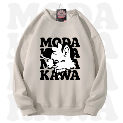 MODAKAWA X popipeko Lovely Puppy Graphic Unisex Sweatshirt - Cremegrau - 3XL - image 4