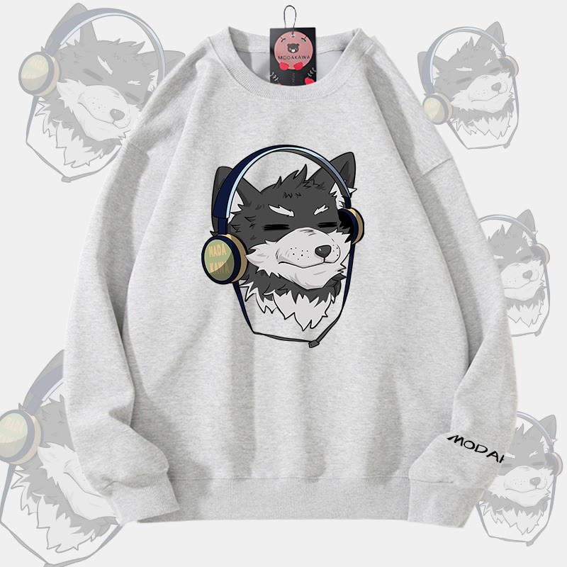 MODAKAWA Koda Unisex-Sweatshirt mit Kopfhörer-Grafik - Grey - 5XL - image 3
