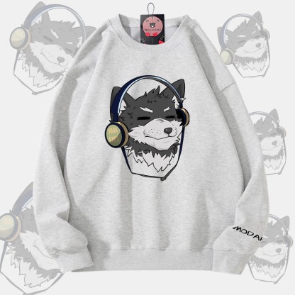 MODAKAWA Koda Unisex-Sweatshirt mit Kopfhörer-Grafik - Grey - 5XL - image 3