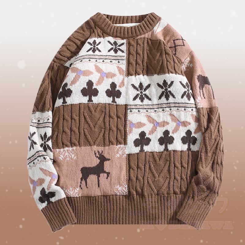 Zweiteiliger Pullover mit Farben -Fleecefutter und Cordhose - Brauner Pullover - 2XL - image 5