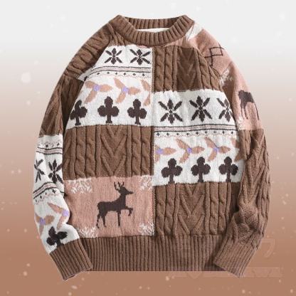 Zweiteiliger Pullover mit Farben -Fleecefutter und Cordhose - Brauner Pullover - 2XL - image 5