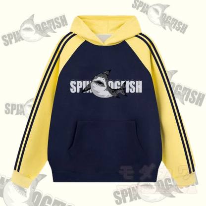 MODAKAWA SPINY DOGFISH Hoodie mit Grafik- Farben -Design und Fleece-Futter - Purpurblau & Gelb - 2XL - image 3