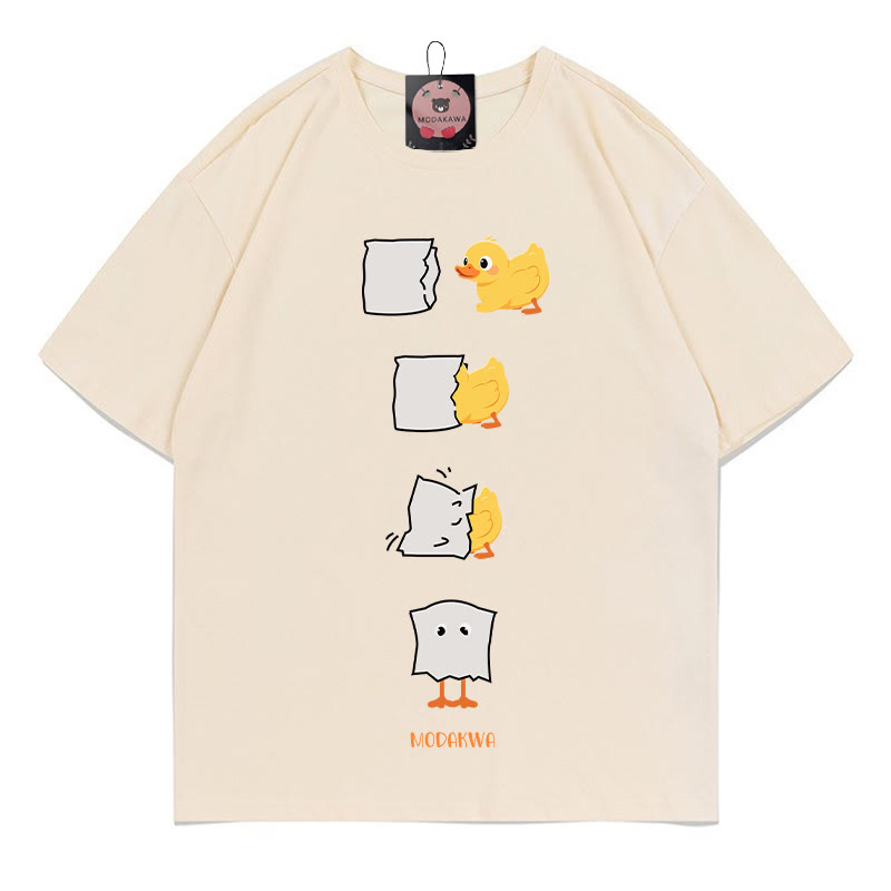 Modakawa T-Shirt mit lustigem Entenprint - Apricot - 5XL - image 3