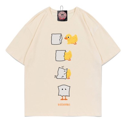 Modakawa T-Shirt mit lustigem Entenprint - Apricot - 5XL - image 3