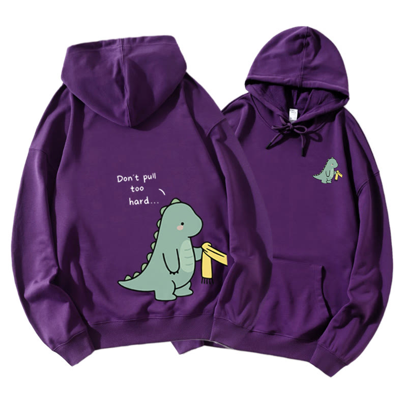 Passender Hoodie für Paare mit Dinosaurier-Grafik - Dark Purple A - 5XL - image 6