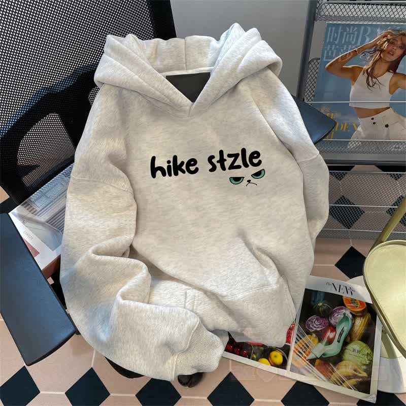 Übergroßer bedruckter Hoodie mit Fleecefutter - image 6
