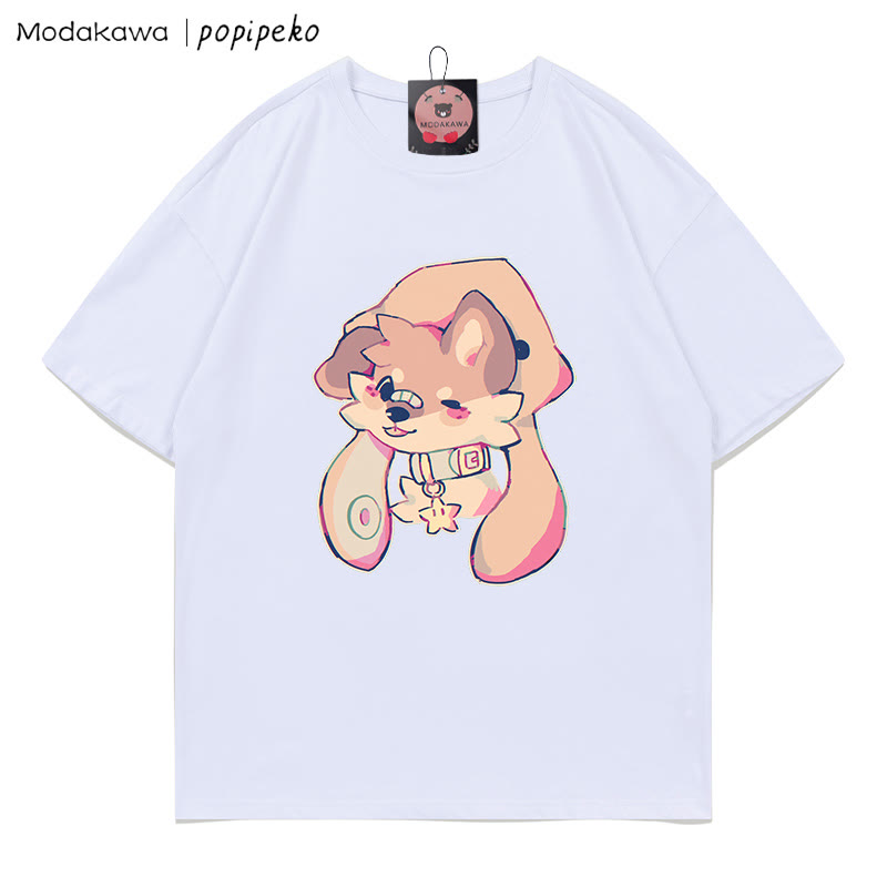 MODAKAWA X popipeko Welpenprint T-Shirt - White - 5XL - image 3