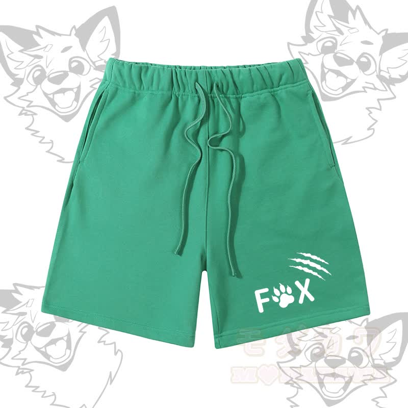 MODAKAWA X atka Happy Fox Graphic Farben Block Pocket T-Shirt Shorts passendes Outfit - Grüne Shorts - XL - image 7