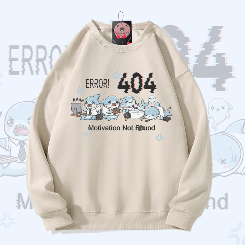 ERROR 404 MOTIVATION NICHT GEFUNDEN Shark Graphic Modakawa Sweatshirt - Light Beige - 5XL - image 3