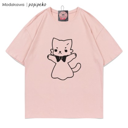 MODAKAWA X popipeko Kitty Print T-Shirt - Pink - 5XL - image 6