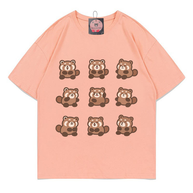 Modakawa T-Shirt mit Rotpanda-Print - Peach - 5XL - image 3