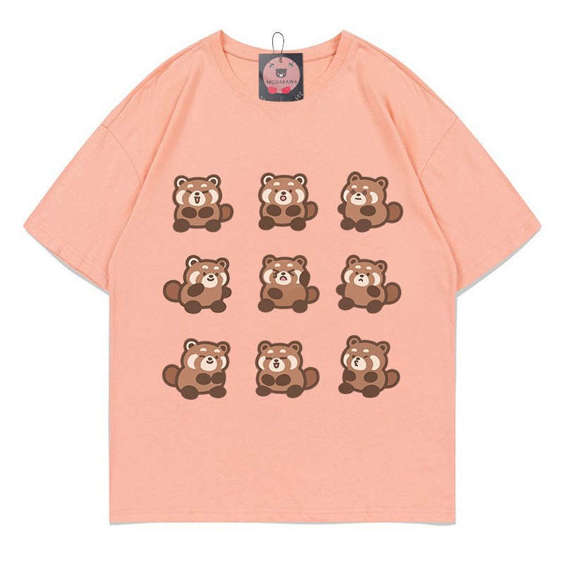 Modakawa T-Shirt mit Rotpanda-Print - Peach - 5XL - image 3