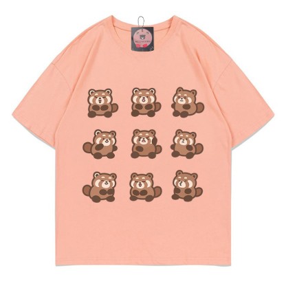 Modakawa T-Shirt mit Rotpanda-Print - Peach - 5XL - image 3