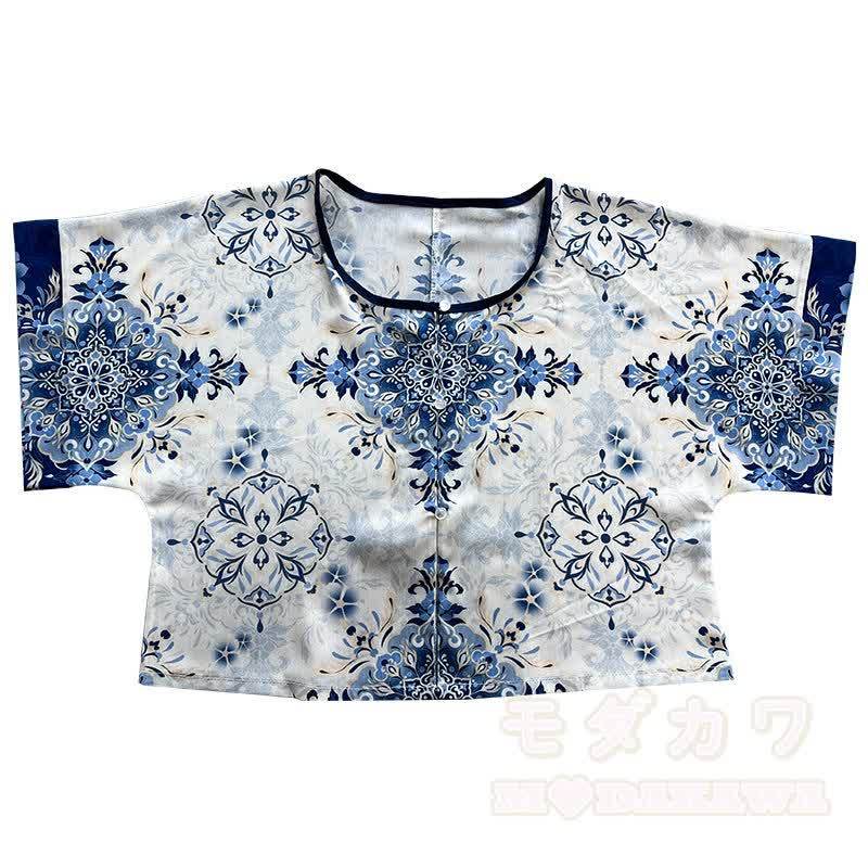 Vintage-Obermantel, Unteroberteil, Maxirock, fließender Schal, passendes Outfit - Weißer Morgenmantel - XL - image 3