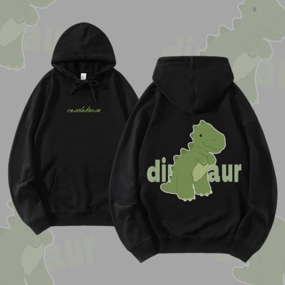 MODAKAWA Niedlicher Dinosaurier-Hoodie aus Baumwollmischgewebe - Black - 5XL - image 5