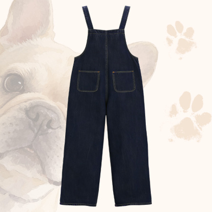 WER IST AN MEINER SEITE? Bulldoggen-Grafik-Karohemd, weit geschnittene Jeans-Latzhose, passendes Outfit von Modakawa - image 6