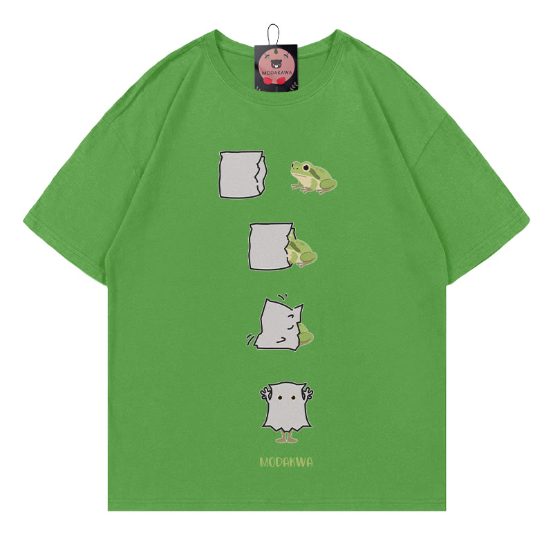 Modakawa T-Shirt mit lustigem Froschprint - Green - 5XL - image 3