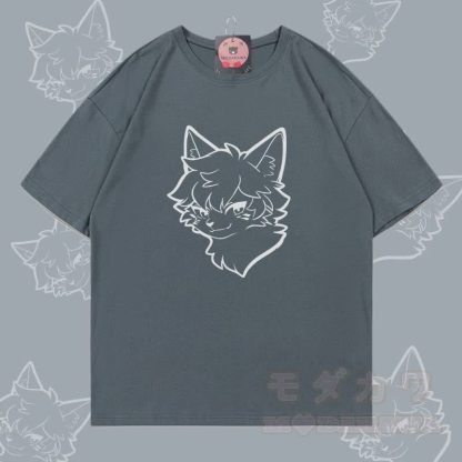 MODAKAWA Cat Boy Grafik-T-Shirt - Dunkelgrau - 5XL - image 4