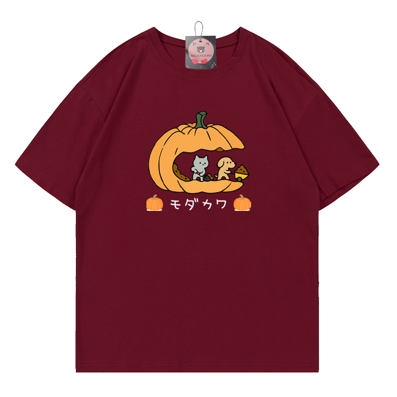 Pfoten Kürbisse Kätzchen Welpe Halloween Grafik T-Shirt - Wine Red - 5XL - image 8