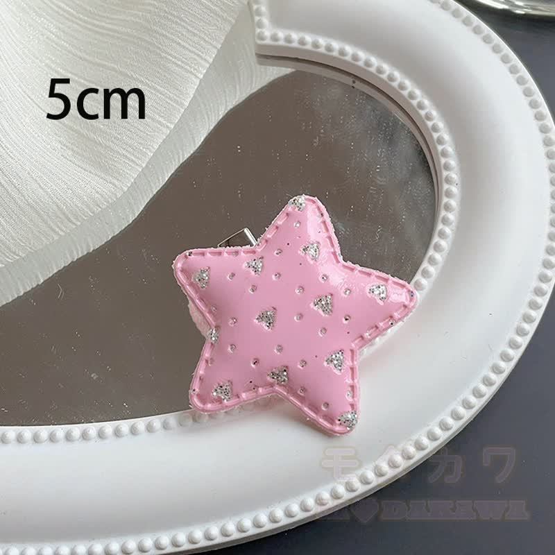 Süße Y2K-Glitzerstern-Entenschnabel-Haarspangen - Rosa - image 13
