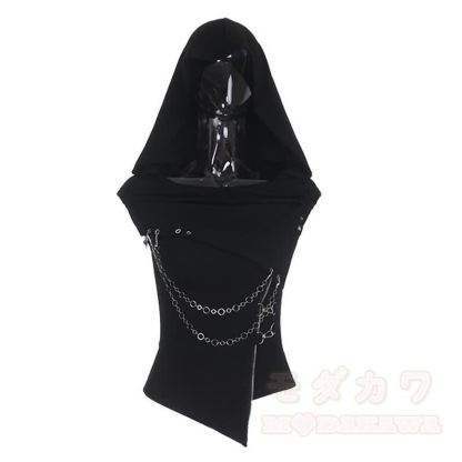 Ärmelloses Top im Gothic-Stil mit drapiertem Kragen und Metallkettenverzierung - image 5
