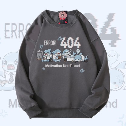 ERROR 404 MOTIVATION NICHT GEFUNDEN Shark Graphic Modakawa Sweatshirt - Grey - 5XL - image 6