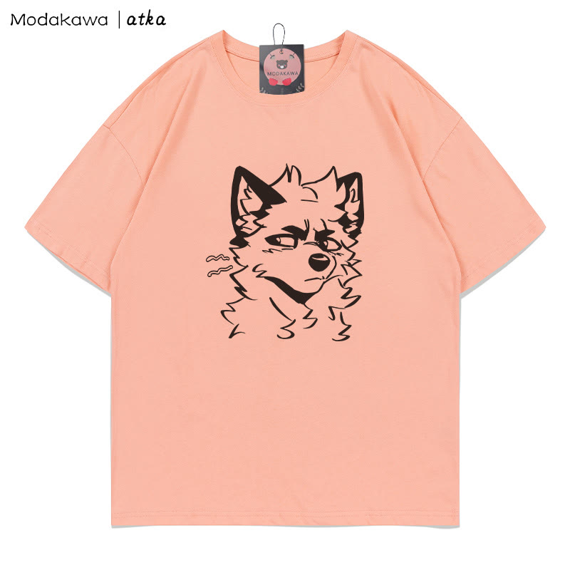 MODAKAWA X atka Cheeky Fox Grafik-T-Shirt - Peach - 5XL - image 4
