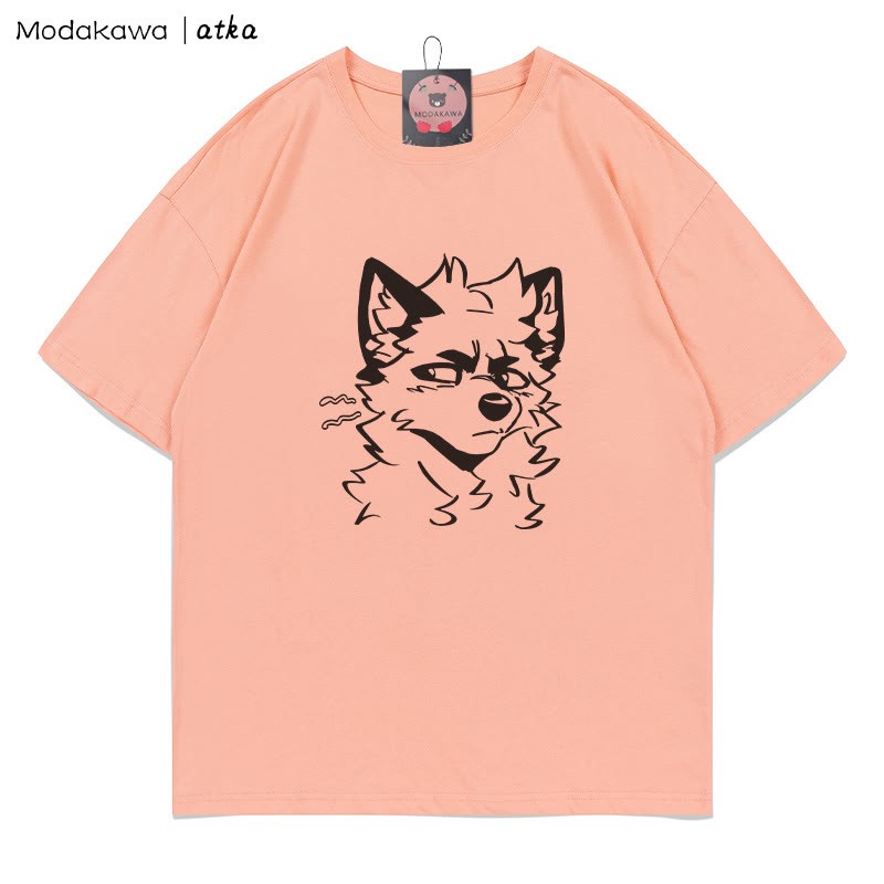 MODAKAWA X atka Cheeky Fox Grafik-T-Shirt - Peach - 5XL - image 4
