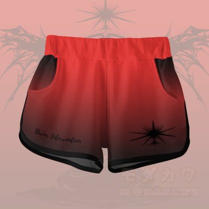GÖTTLICHE INTERVENTION Engel Grafik Gradient T-Shirt Shorts Modakawa passendes Outfit - Rote Shorts - 5XL - image 9