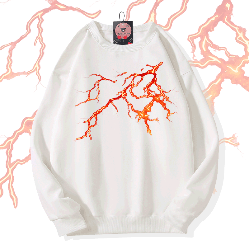 Modakawa Sweatshirt mit Lightning Rock Grafik - White - 5XL - image 3