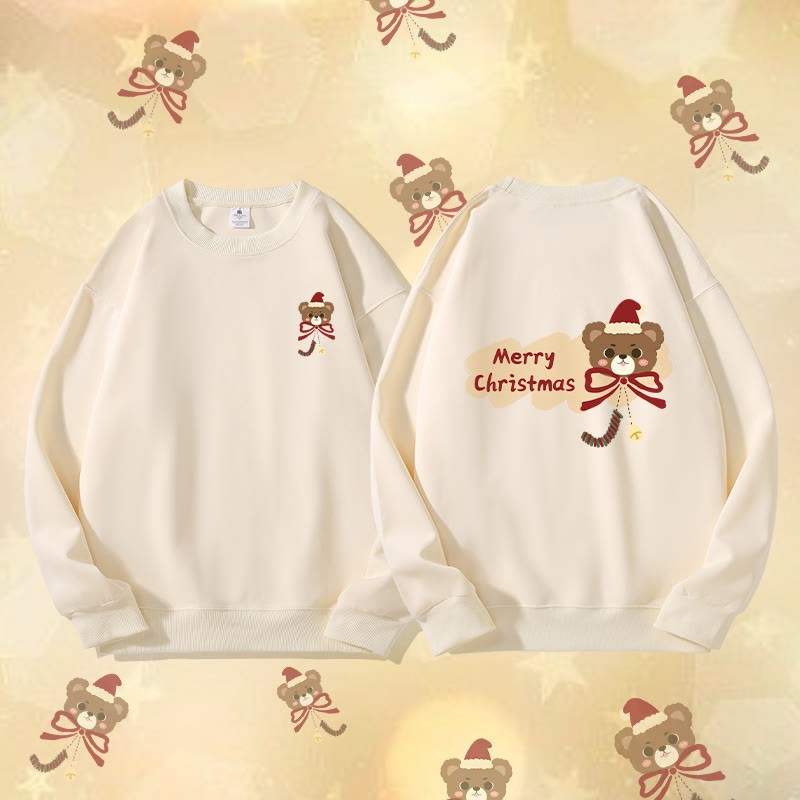 MODAKAWA Unisex-Sweatshirt mit Weihnachtsbär-Motiv - Beige - 5XL - image 2