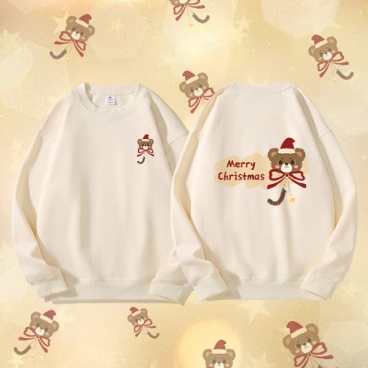 MODAKAWA Unisex-Sweatshirt mit Weihnachtsbär-Motiv - Beige - 5XL - image 2