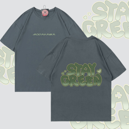 STAY GREEN Grafik Modakawa Baumwoll-T-Shirt - Light Grey - 5XL - image 3