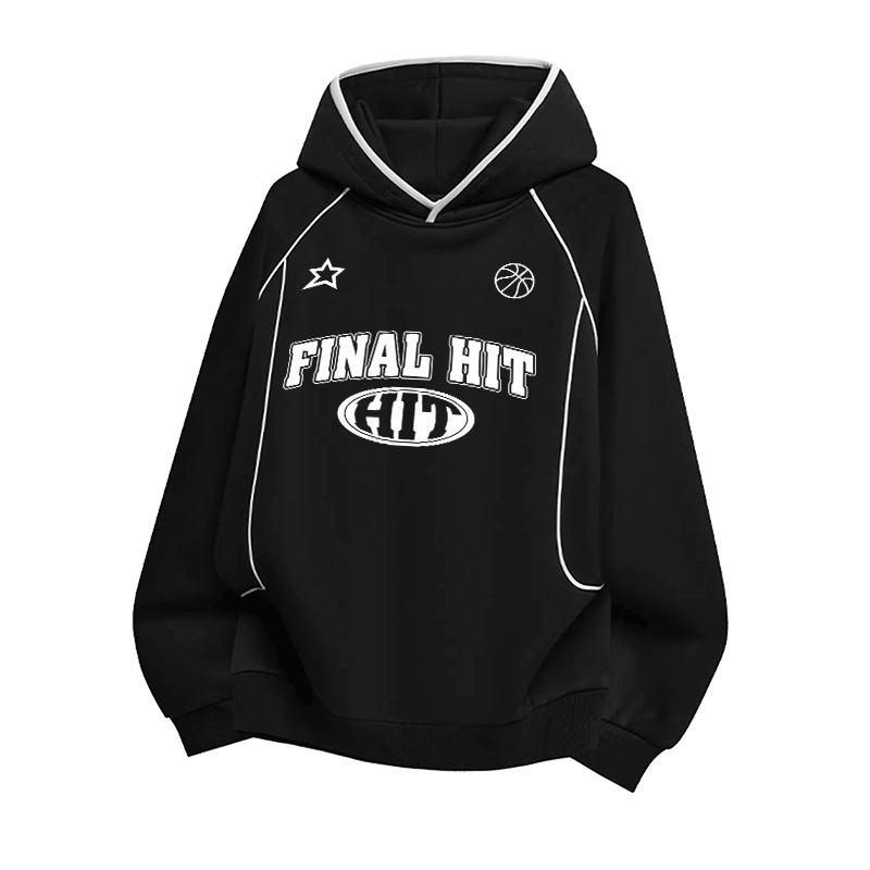 FINAL HIT Graphic Modakawa Raglan Sleeve Oversized Pullover Hoodie - Black - 3XL - image 2