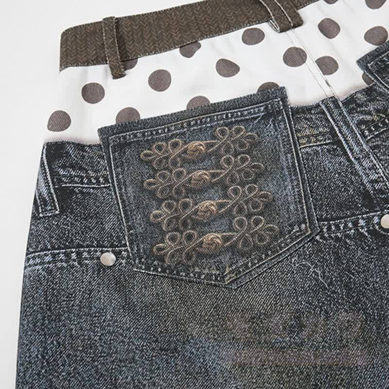 Zweiteiliges Set: Niedliches T-Shirt mit Katzen- und Sternenprint, bedruckte Jeansshorts und passendes Dekor-Dekor-Set - image 15