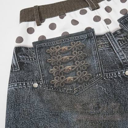 Zweiteiliges Set: Niedliches T-Shirt mit Katzen- und Sternenprint, bedruckte Jeansshorts und passendes Dekor-Dekor-Set - image 15