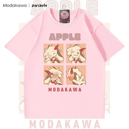 MODAKAWA X zarckets APPLE Ziegen-Charakter-Grafik T-Shirt aus 100 % Baumwolle - Pink - 5XL - image 5