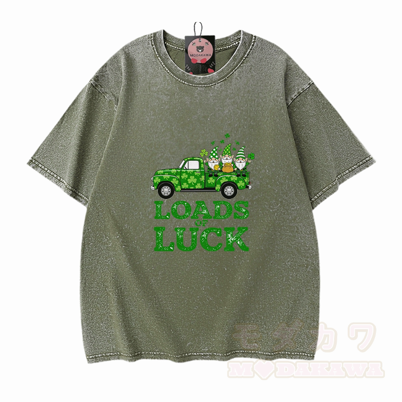 St. Pakrit-Tag – VIEL GLÜCK – Grafik Modakawa Vintage Washed 100% Baumwoll-T-Shirt - Grün - 5XL - image 8