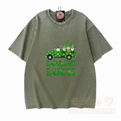 St. Pakrit-Tag – VIEL GLÜCK – Grafik Modakawa Vintage Washed 100% Baumwoll-T-Shirt - Grün - 5XL - image 8